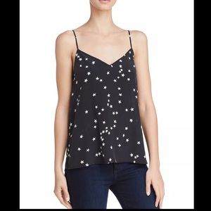Equipment silk black star print cami, size small